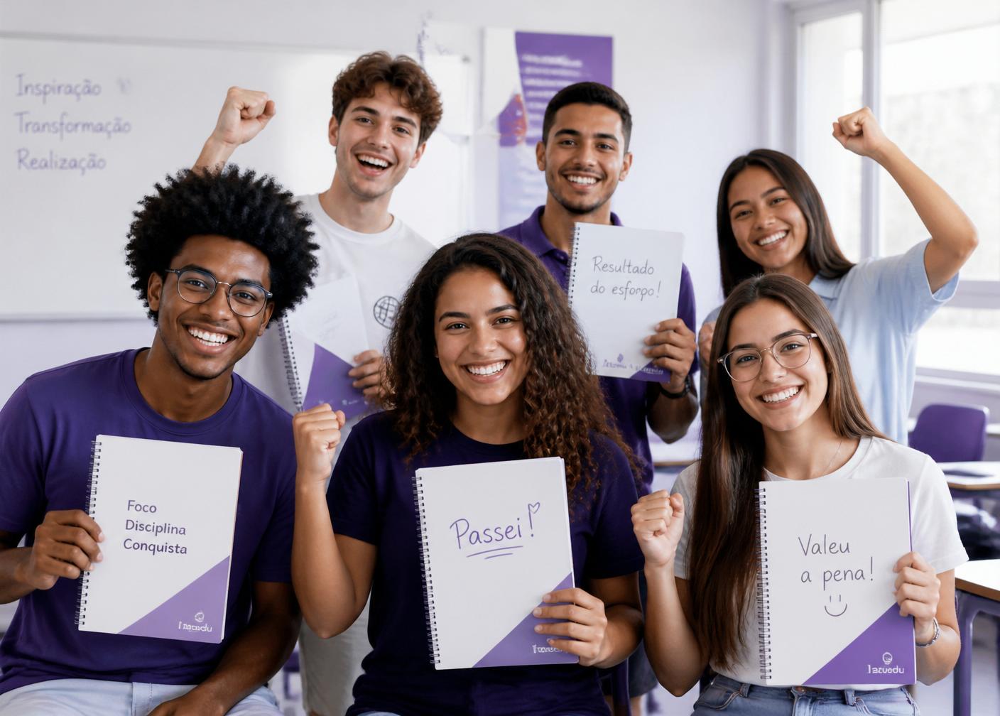 Estudantes treinando redação para o ENEM